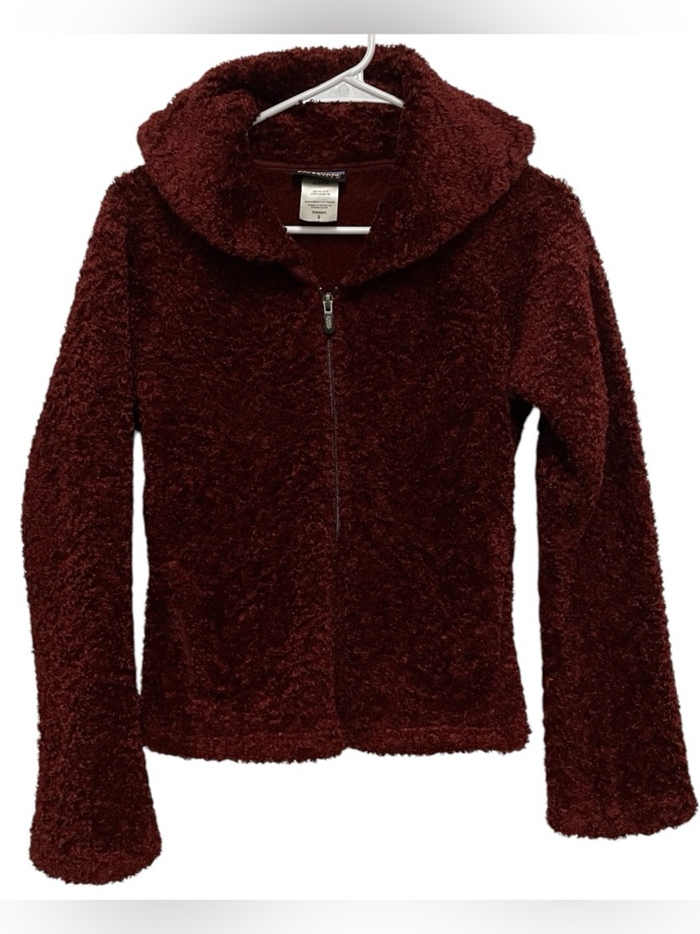 Patagonia synchilla teddy fleece shawl collar jacket burgundy